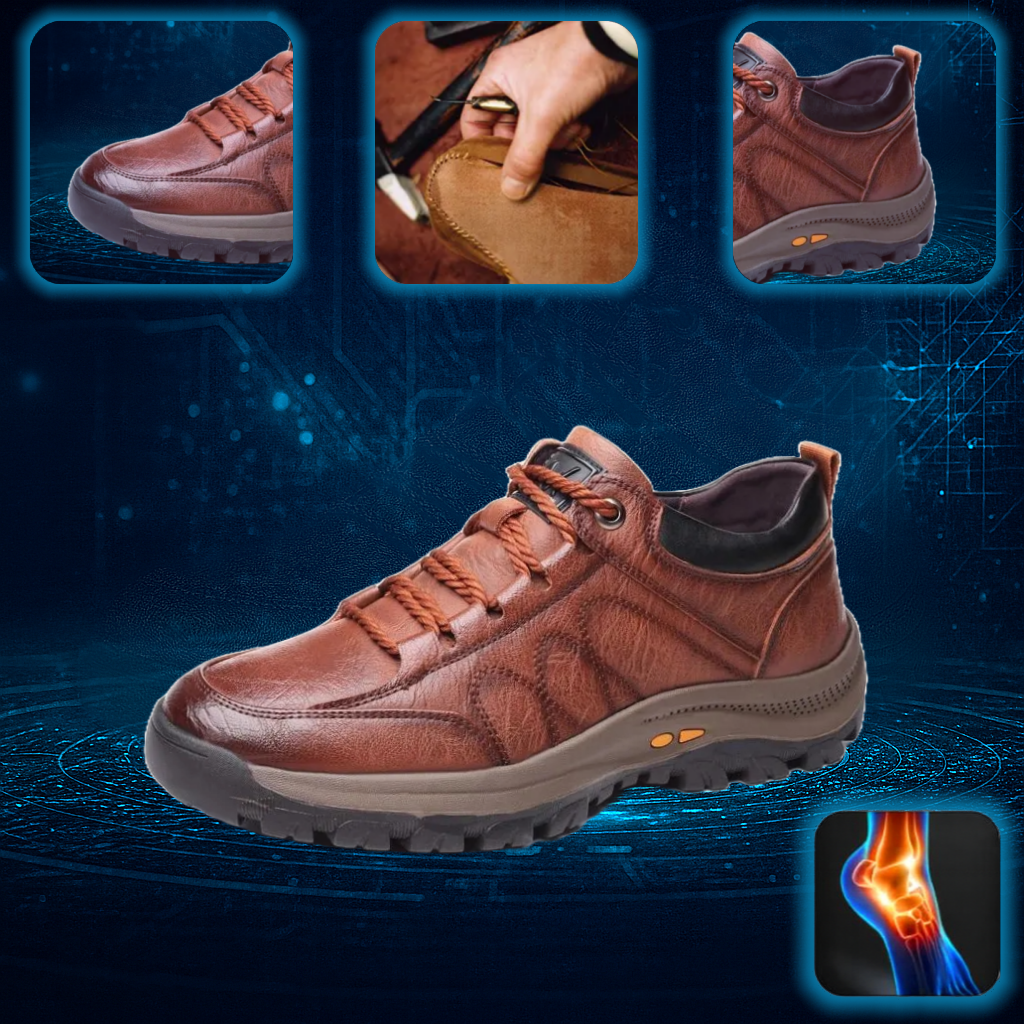 ⏰50 % popust za omejen čas🔥Ročno šivani avstralski čevlji iz pravega usnja👞Enostavno obuvanje in sezuvanje✅Pametno lajšanje bolečin z umetno inteligenco: vodoodporni in nedrseči