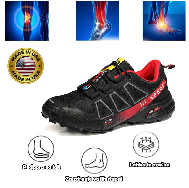 Ortopedski pohodni čevlji Genettech® | Ergonomsko oblikovani za lajšanje bolečin v hrbtu, nogah in sklepih.
