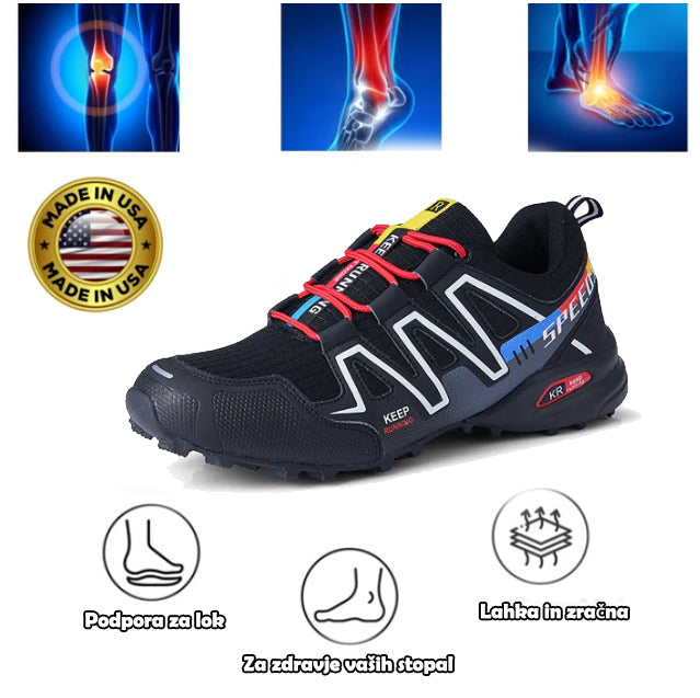 Ortopedski pohodni čevlji Genettech® | Ergonomsko oblikovani za lajšanje bolečin v hrbtu, nogah in sklepih.