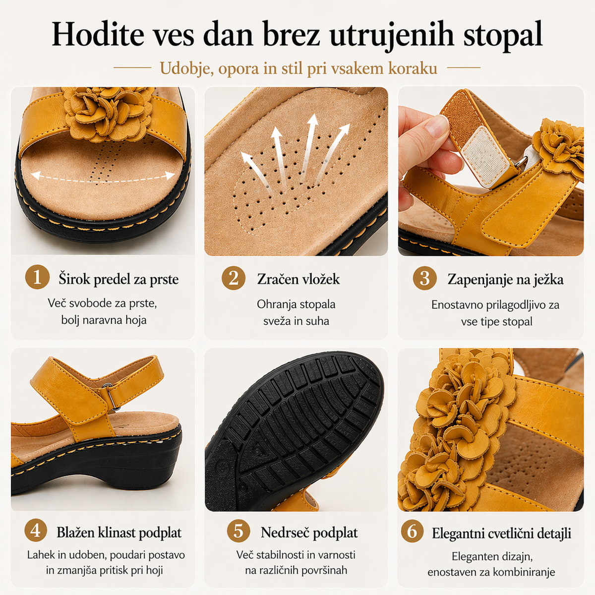 🔥 Ženski poletni ortopedski sandali: podpora za stopalni lok, ravna peta, širok kroj. Idealni za tiste, ki trpijo zaradi plantarnega fasciitisa. Enostavni, udobni in neboleči pri vsakem koraku. ✅