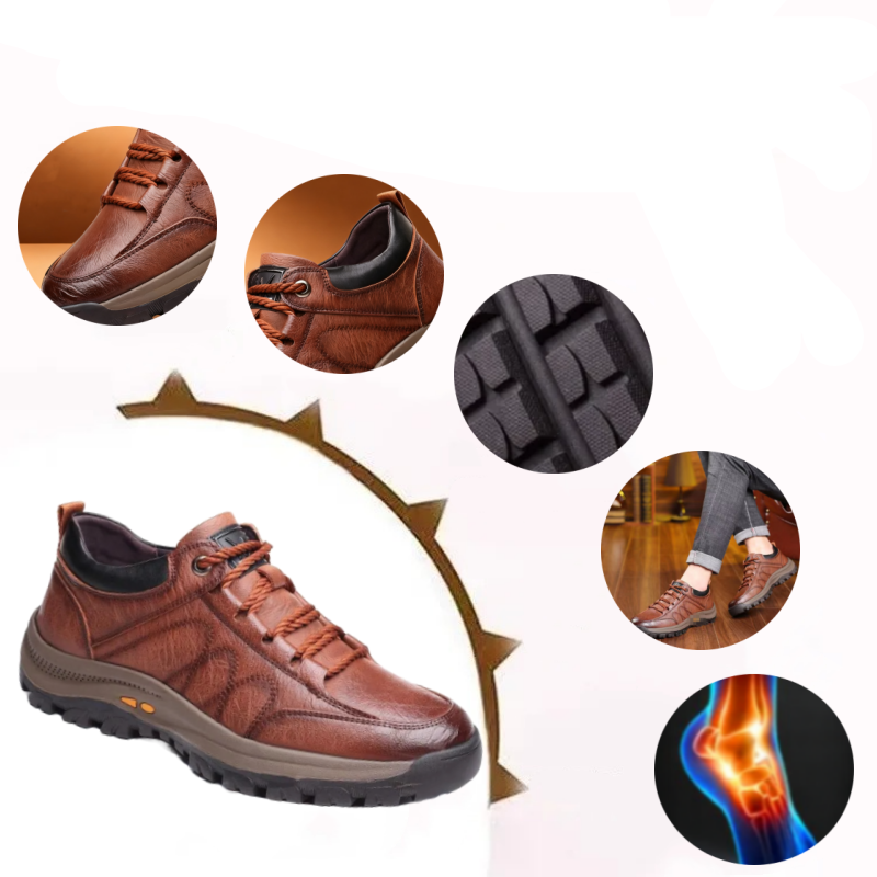 ⏰50 % popust za omejen čas🔥Ročno šivani avstralski čevlji iz pravega usnja👞Enostavno obuvanje in sezuvanje✅Pametno lajšanje bolečin z umetno inteligenco: vodoodporni in nedrseči