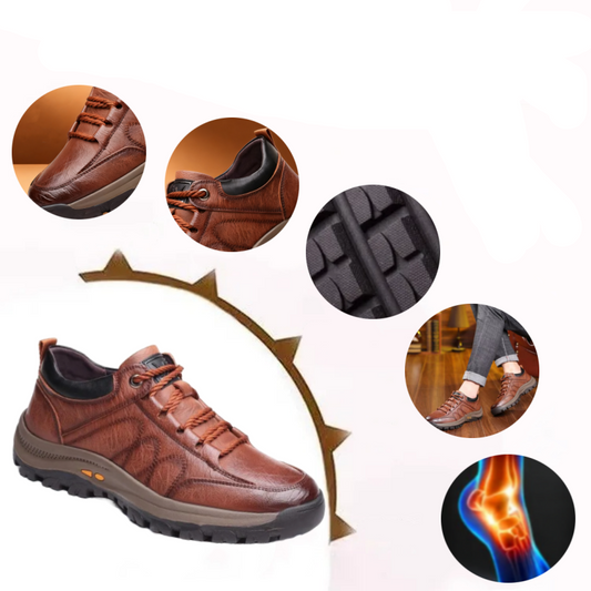 ⏰50 % popust za omejen čas🔥Ročno šivani avstralski čevlji iz pravega usnja👞Enostavno obuvanje in sezuvanje✅Pametno lajšanje bolečin z umetno inteligenco: vodoodporni in nedrseči