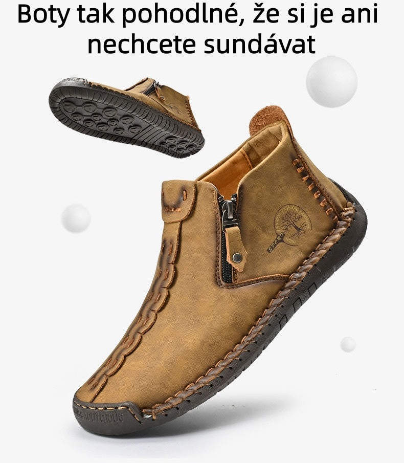 (⏰Novi izdelki s 50 % popustom) Čevlji za prosti čas 👞Visokokakovostno goveje usnje, udobni in nedrseči, podpora stopalnemu loku ✅Lajšanje bolečin v stopalih!