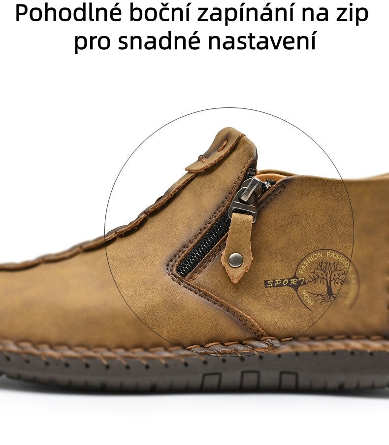 (⏰Novi izdelki s 50 % popustom) Čevlji za prosti čas 👞Visokokakovostno goveje usnje, udobni in nedrseči, podpora stopalnemu loku ✅Lajšanje bolečin v stopalih!