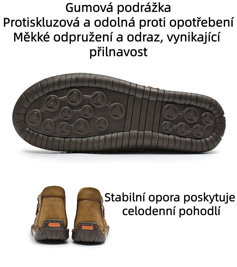 (⏰Novi izdelki s 50 % popustom) Čevlji za prosti čas 👞Visokokakovostno goveje usnje, udobni in nedrseči, podpora stopalnemu loku ✅Lajšanje bolečin v stopalih!