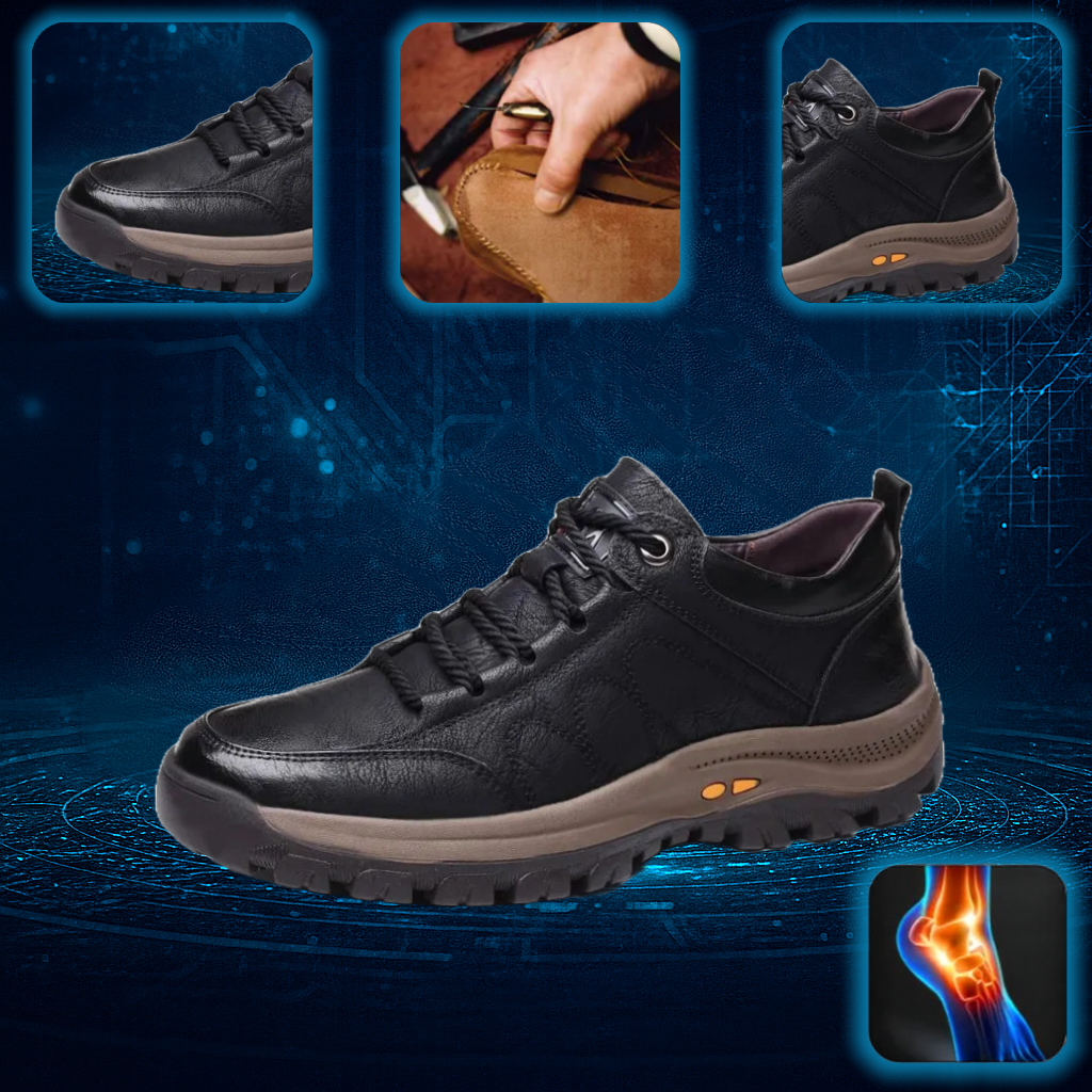 ⏰50 % popust za omejen čas🔥Ročno šivani avstralski čevlji iz pravega usnja👞Enostavno obuvanje in sezuvanje✅Pametno lajšanje bolečin z umetno inteligenco: vodoodporni in nedrseči