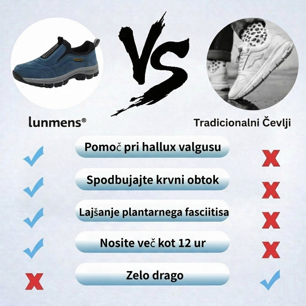 🎁Posebna ponudba, izkoristite 50 % popusta! Moški ročno šivani ortopedski semiš čevlji 🦶 Opora za stopalni lok za lajšanje bolečin. 💧 Vodoodporni in nedrseči.