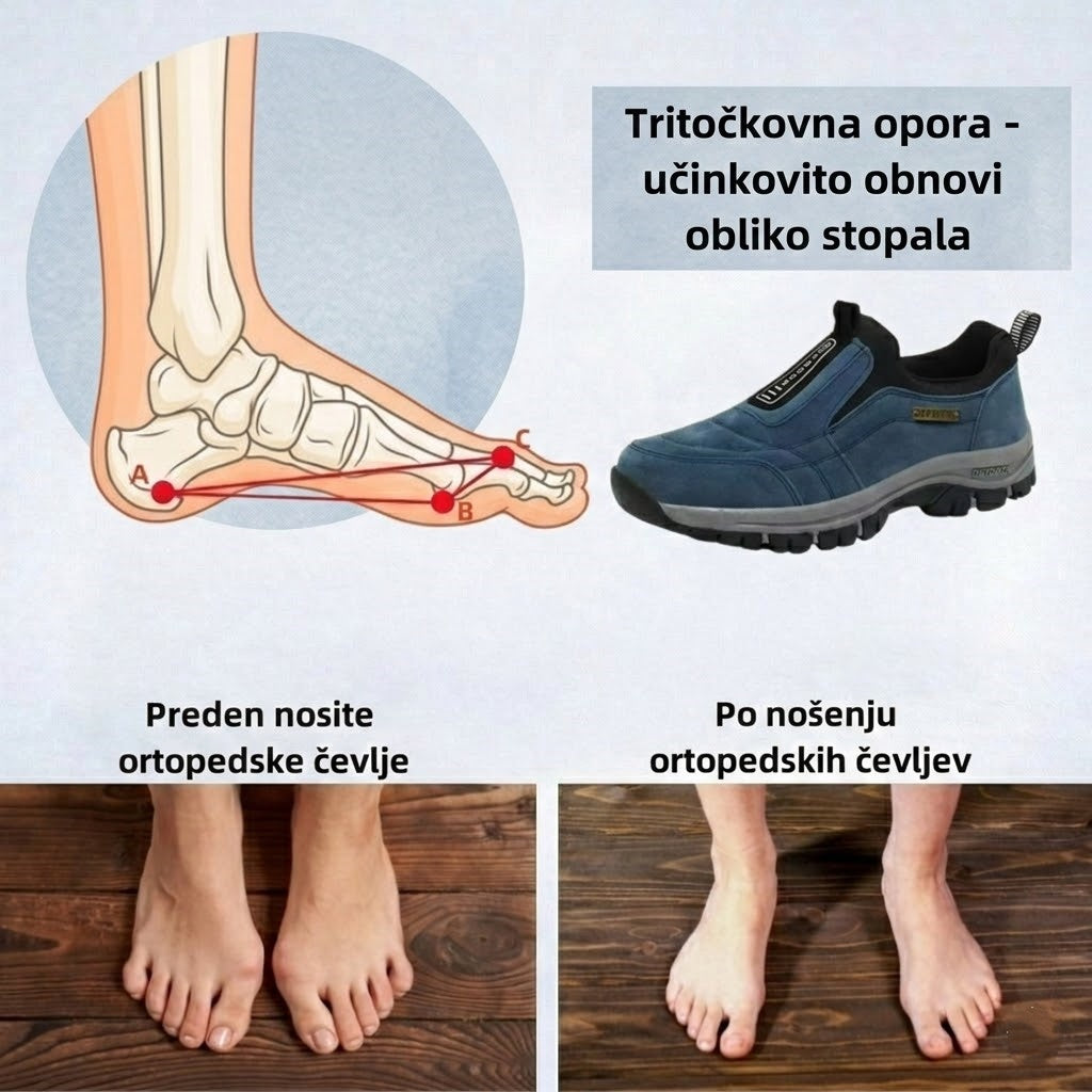 🎁Posebna ponudba, izkoristite 50 % popusta! Moški ročno šivani ortopedski semiš čevlji 🦶 Opora za stopalni lok za lajšanje bolečin. 💧 Vodoodporni in nedrseči.