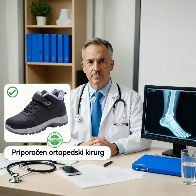 🔥Črni petek: 50 % popust!⏰ - Zimski ortopedski čevlji genettech®, 👞 Nedrseči in topli - Udoben kroj - Ergonomska oblika. (Unisex)