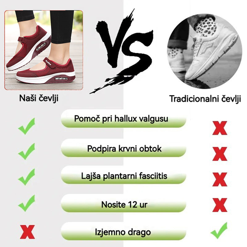[🎁Današnji 50 % popust, ne zamudite brezplačnih ortopedskih nogavic] Ergonomsko oblikovani ortopedski čevlji z zračno blazino, ki se enostavno znebijo bolečin v stopalih 👞Ni treba zavezovati vezalk, enostavno jih je obuvati in sezuvati