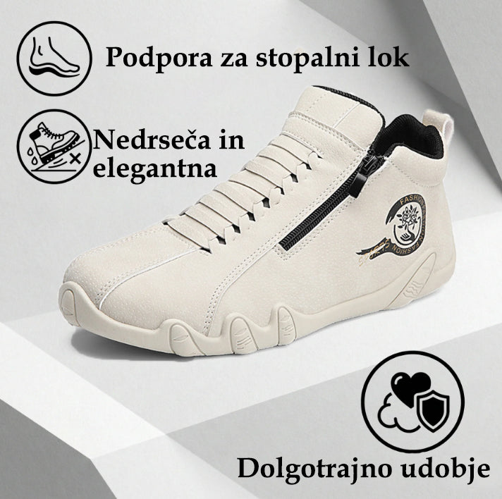 Genettech® | Visoki škornji iz pravega usnja, unisex! Ti ortopedski čevlji imajo ergonomsko oporo za stopalni lok in nedrseč podplat.