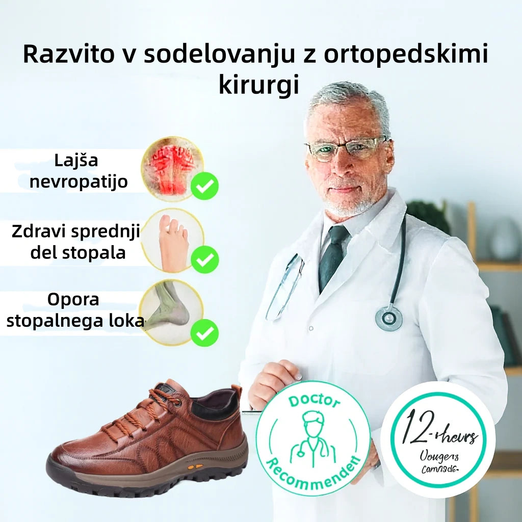 ⏰50 % popust za omejen čas🔥Ročno šivani avstralski čevlji iz pravega usnja👞Enostavno obuvanje in sezuvanje✅Pametno lajšanje bolečin z umetno inteligenco: vodoodporni in nedrseči