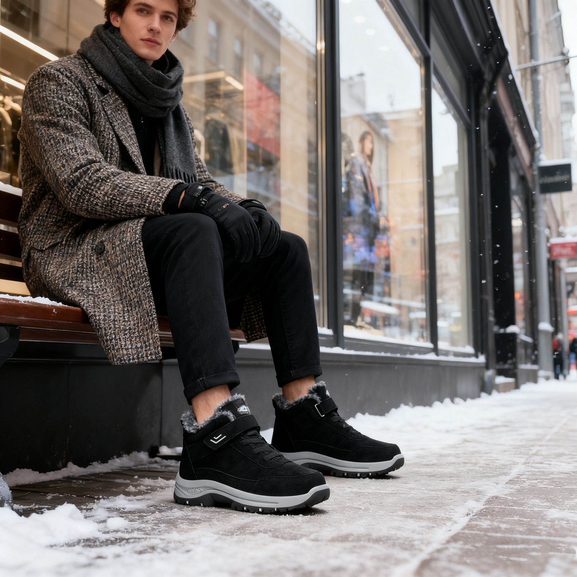 🔥Črni petek: 50 % popust!⏰ - Zimski ortopedski čevlji genettech®, 👞 Nedrseči in topli - Udoben kroj - Ergonomska oblika. (Unisex)