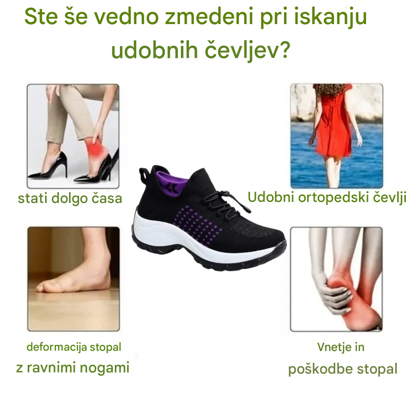 【🎁Časovno omejena ponudba, izkoristite jo zdaj! 】 – 💓Udobni in zračni ženski ortopedski čevlji | Brezplačne ortopedske nogavice (v vrednosti 20 €) – Celodnevno lajšanje bolečin in dobro razpoloženje ✨