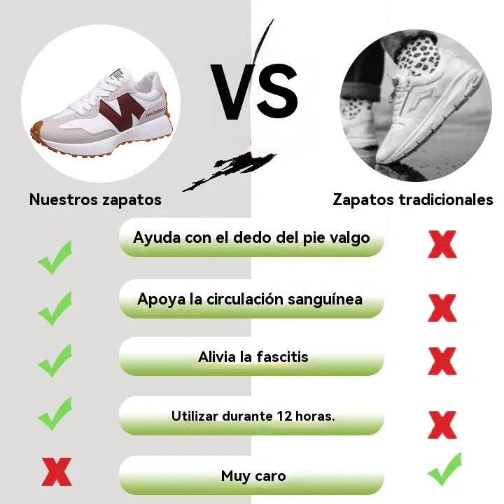 genettech® | Zapatos casuales | Con un diseño de punta ancha para reducir la presión en las plantas de los pies.