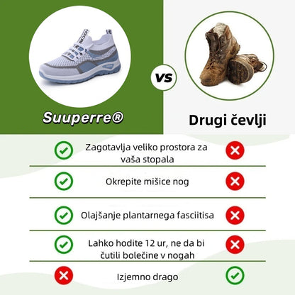 Ženski ortopedski čevlji Suuperre® | Ergonomsko oblikovani za lajšanje bolečin v hrbtu, sklepih in stopalih ter zagotavljajo vrhunsko udobje.