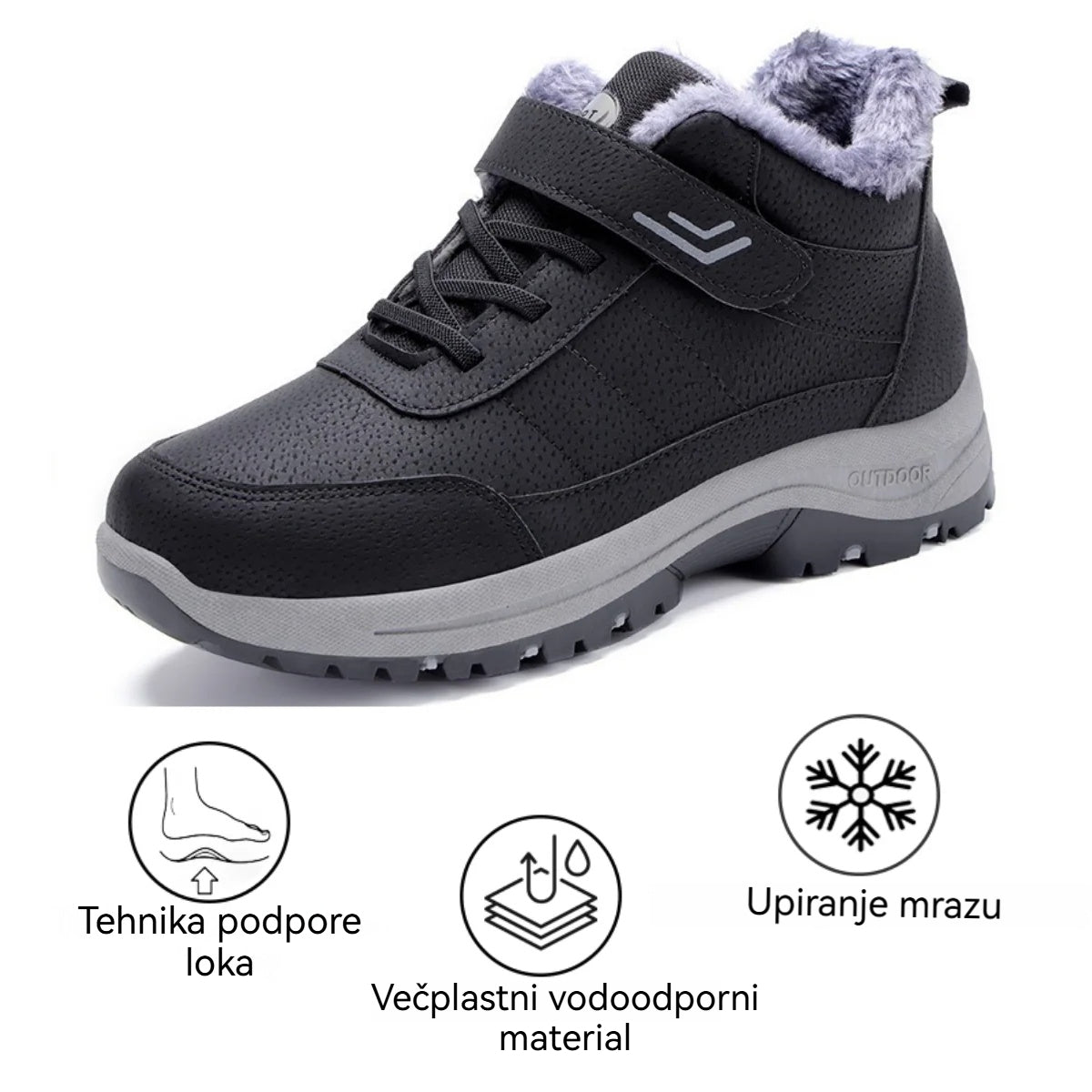 🔥Črni petek: 50 % popust!⏰ - Zimski ortopedski čevlji genettech®, 👞 Nedrseči in topli - Udoben kroj - Ergonomska oblika. (Unisex)