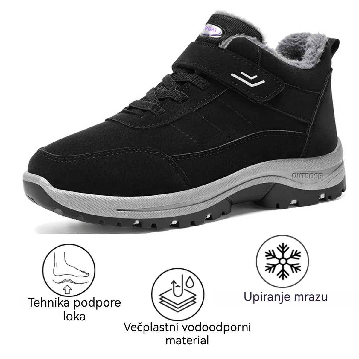 🔥Črni petek: 50 % popust!⏰ - Zimski ortopedski čevlji genettech®, 👞 Nedrseči in topli - Udoben kroj - Ergonomska oblika. (Unisex)