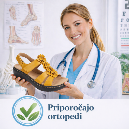 🔥 Ženski poletni ortopedski sandali: podpora za stopalni lok, ravna peta, širok kroj. Idealni za tiste, ki trpijo zaradi plantarnega fasciitisa. Enostavni, udobni in neboleči pri vsakem koraku. ✅