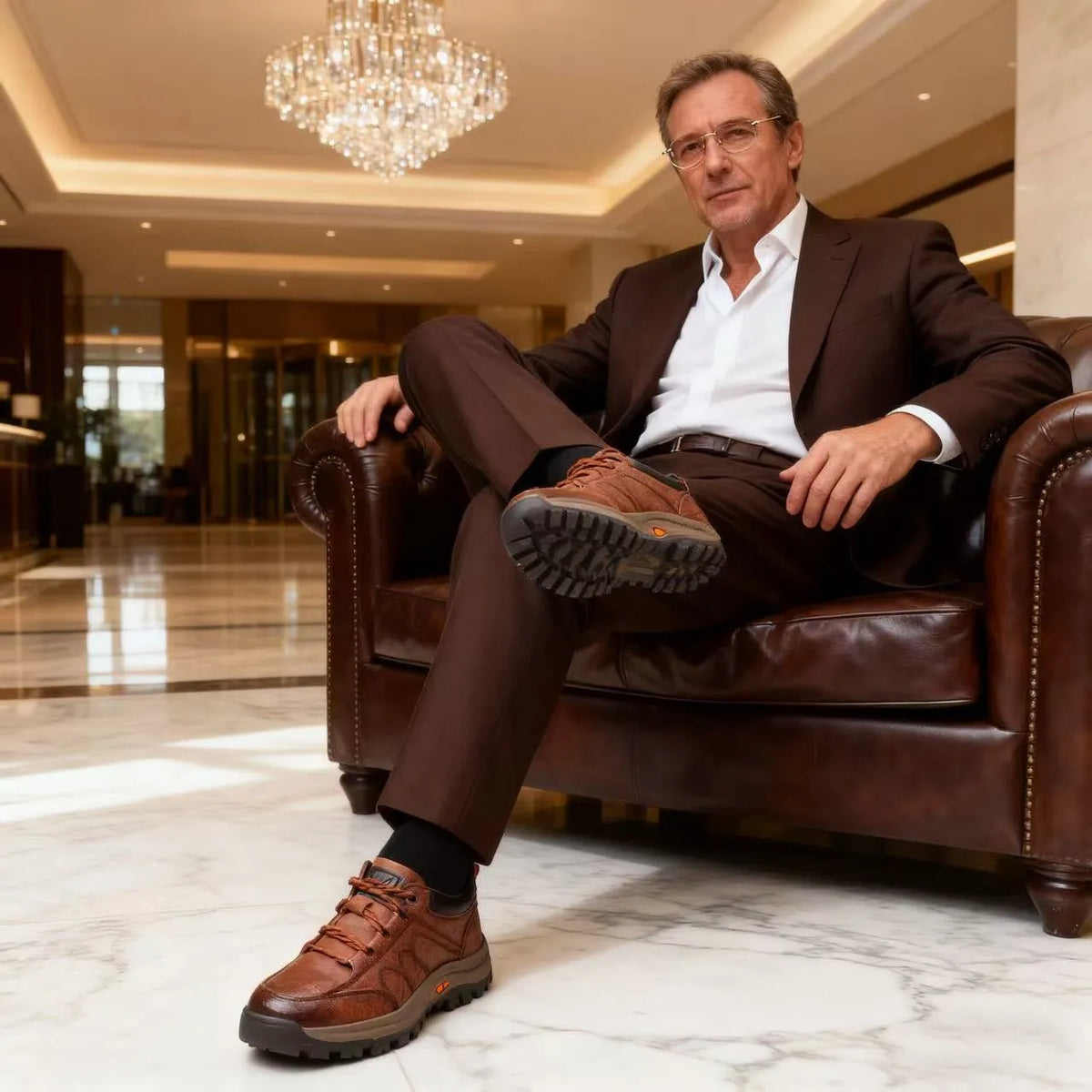 Zapatos de cuero para negocios ortopédicos