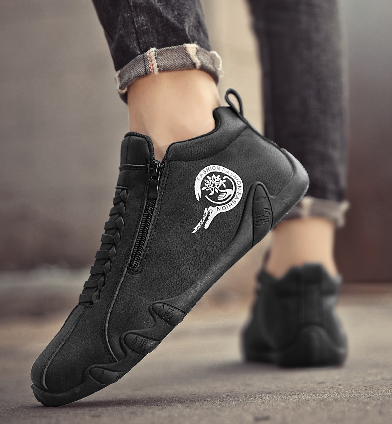 Genettech® | Visoki škornji iz pravega usnja, unisex! Ti ortopedski čevlji imajo ergonomsko oporo za stopalni lok in nedrseč podplat.