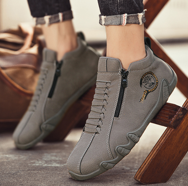 Genettech® | Visoki škornji iz pravega usnja, unisex! Ti ortopedski čevlji imajo ergonomsko oporo za stopalni lok in nedrseč podplat.