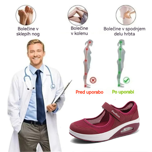 [🎁Današnji 50 % popust, ne zamudite brezplačnih ortopedskih nogavic] Ergonomsko oblikovani ortopedski čevlji z zračno blazino, ki se enostavno znebijo bolečin v stopalih 👞Ni treba zavezovati vezalk, enostavno jih je obuvati in sezuvati
