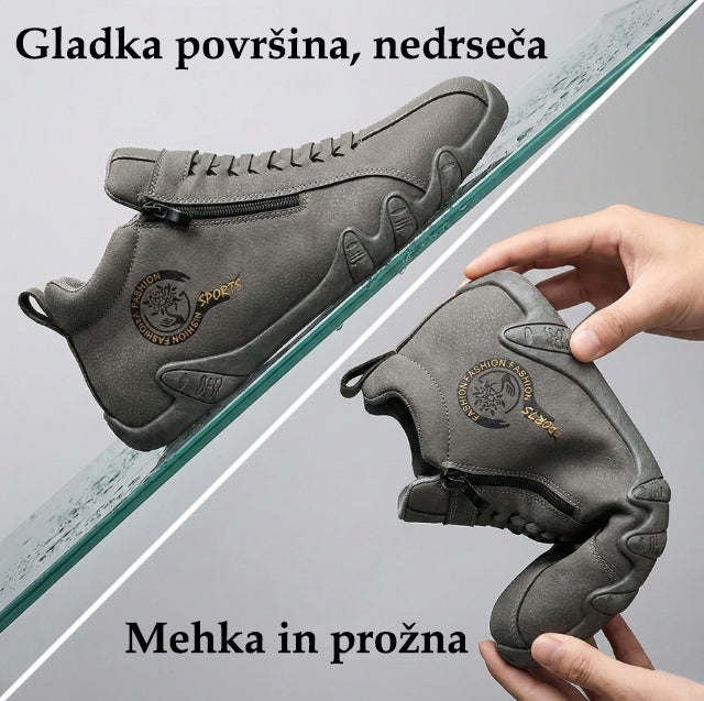 Genettech® | Visoki škornji iz pravega usnja, unisex! Ti ortopedski čevlji imajo ergonomsko oporo za stopalni lok in nedrseč podplat.