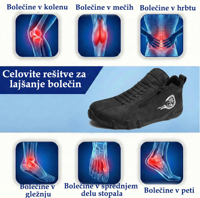 Genettech® | Visoki škornji iz pravega usnja, unisex! Ti ortopedski čevlji imajo ergonomsko oporo za stopalni lok in nedrseč podplat.